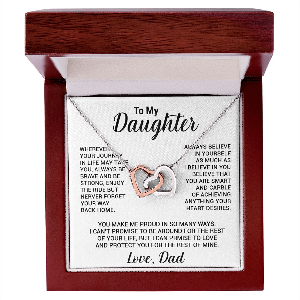 To My Daughter Necklace, Gift For Daughter From Dad, Daughter Father Necklace