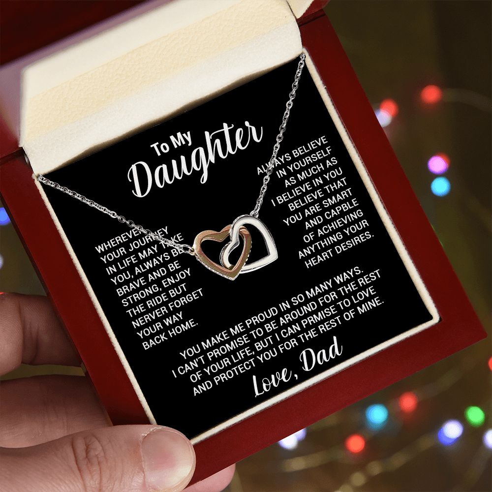 To My Daughter Necklace, Gift For Daughter From Dad, Daughter Father Necklace