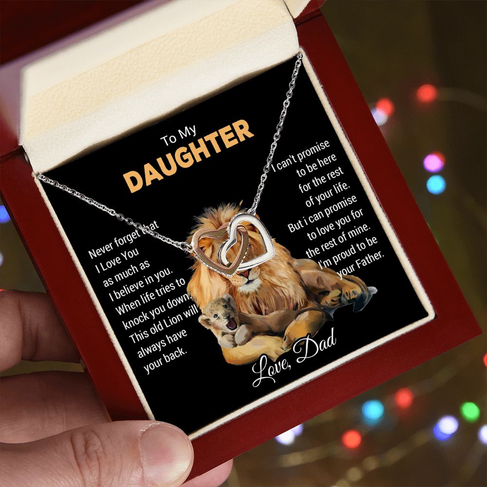 To My Daughter Necklace, Xmas Gift For Daughter From Dad, Daughter Father Lion