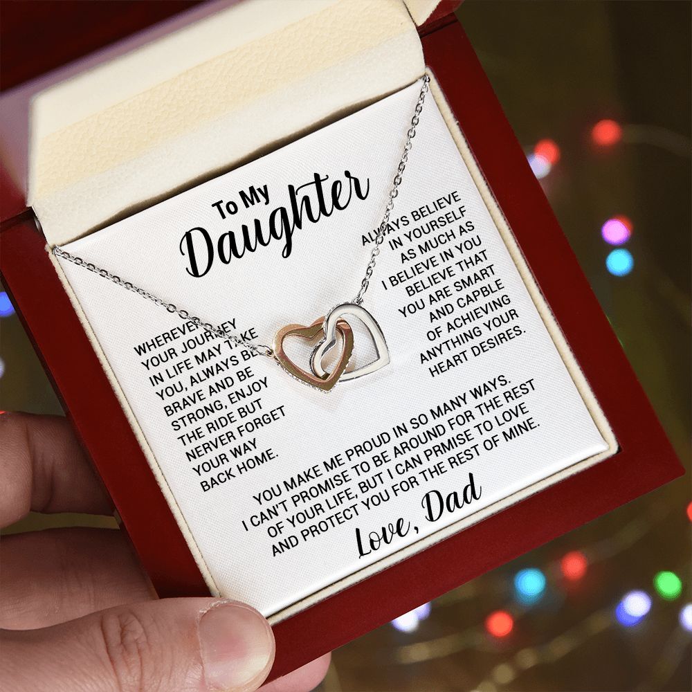 To My Daughter Necklace, Gift For Daughter From Dad, Daughter Father Necklace