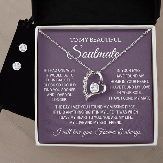 To My Soulmate Necklace, Gift For Wife Girlfriend From Husband, Birthday Gift