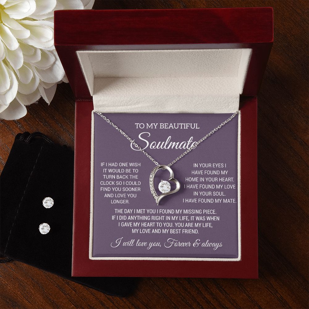 To My Soulmate Necklace, Gift For Wife Girlfriend From Husband, Birthday Gift