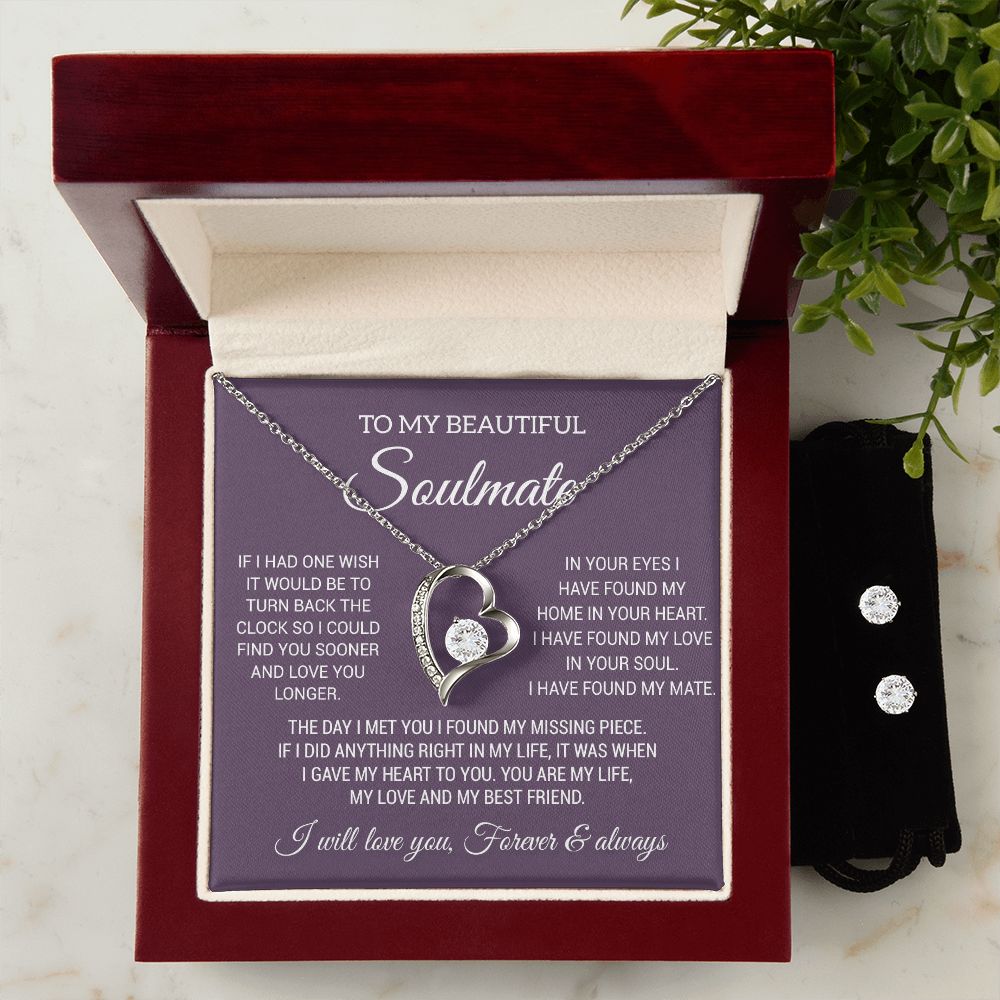 To My Soulmate Necklace, Gift For Wife Girlfriend From Husband, Birthday Gift