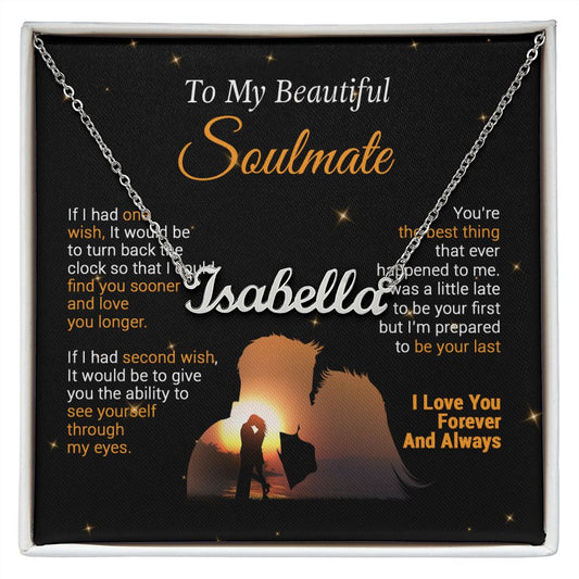 To My Soulmate Custom Name Necklace,Valentine Gift For Her, Gift For Soulmate