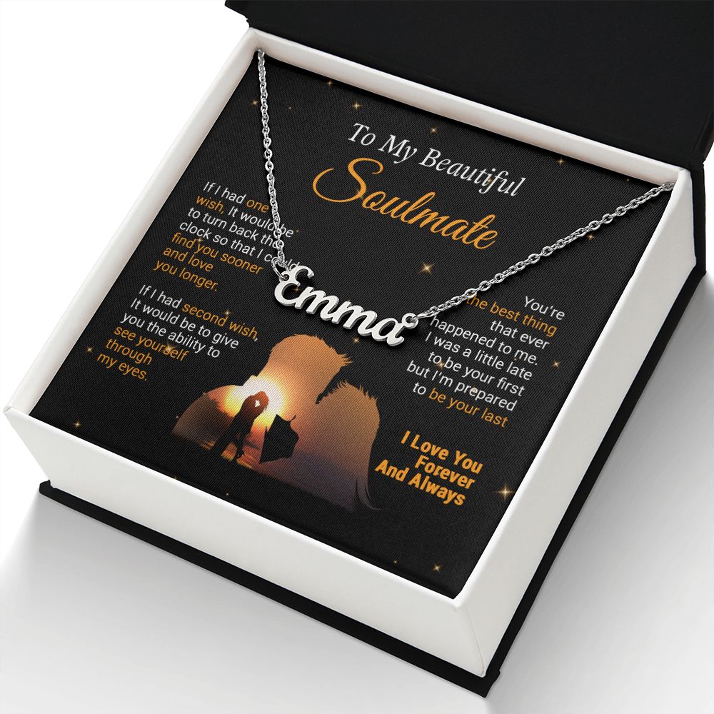 To My Soulmate Custom Name Necklace,Valentine Gift For Her, Gift For Soulmate