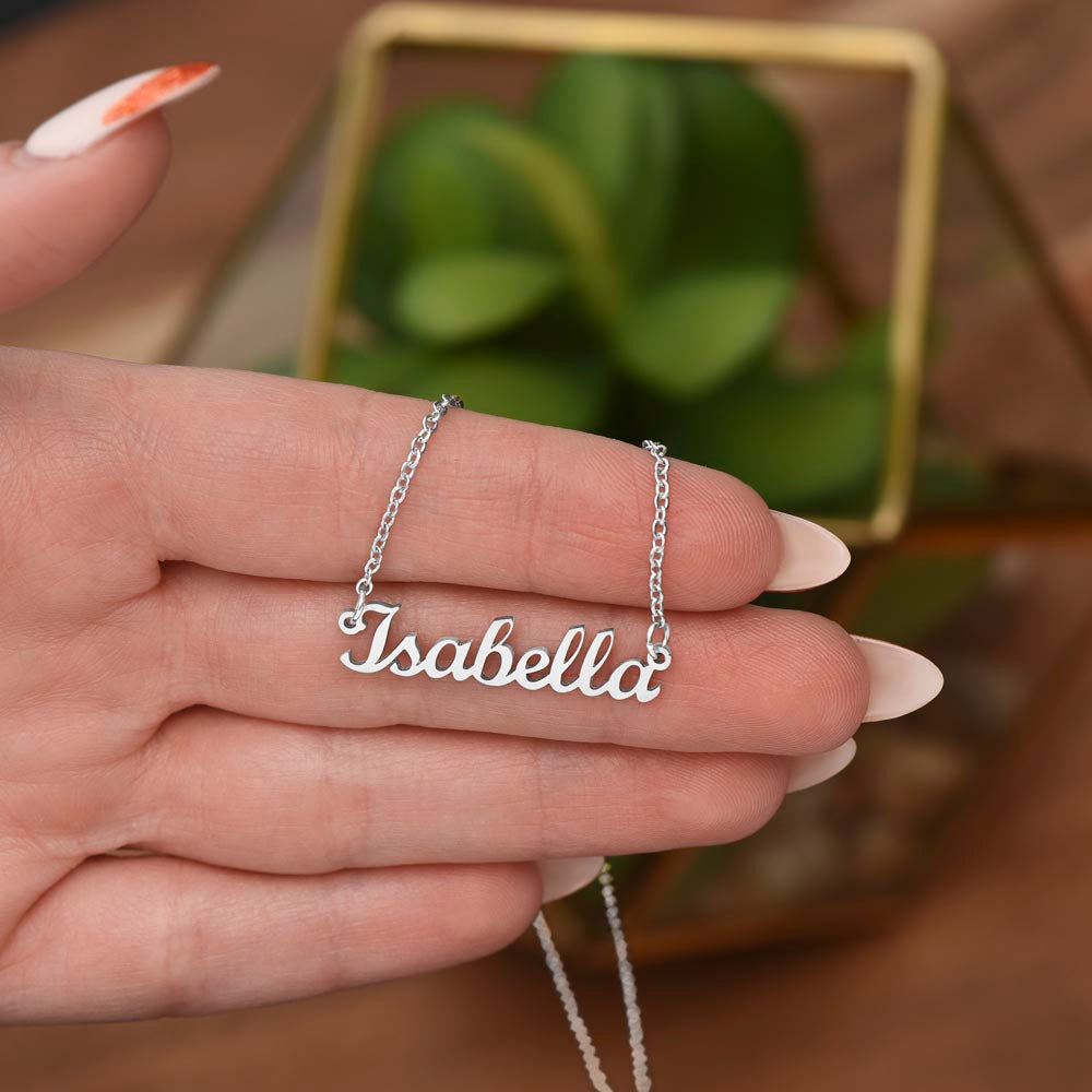 To My Granddaughter Personalized Name Necklace, Christmas Gift for Granddaughter, Gift from Grandpa