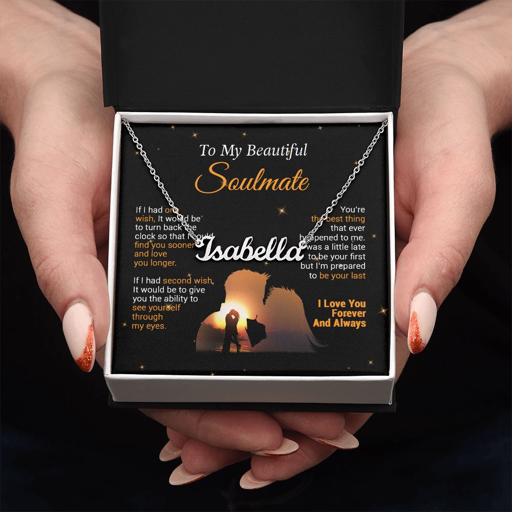 To My Soulmate Custom Name Necklace,Valentine Gift For Her, Gift For Soulmate