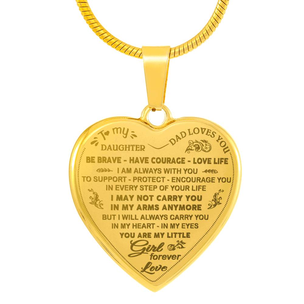 Father and Daughter Gift Ideas - To My Daughter Heart Necklace From Daddy