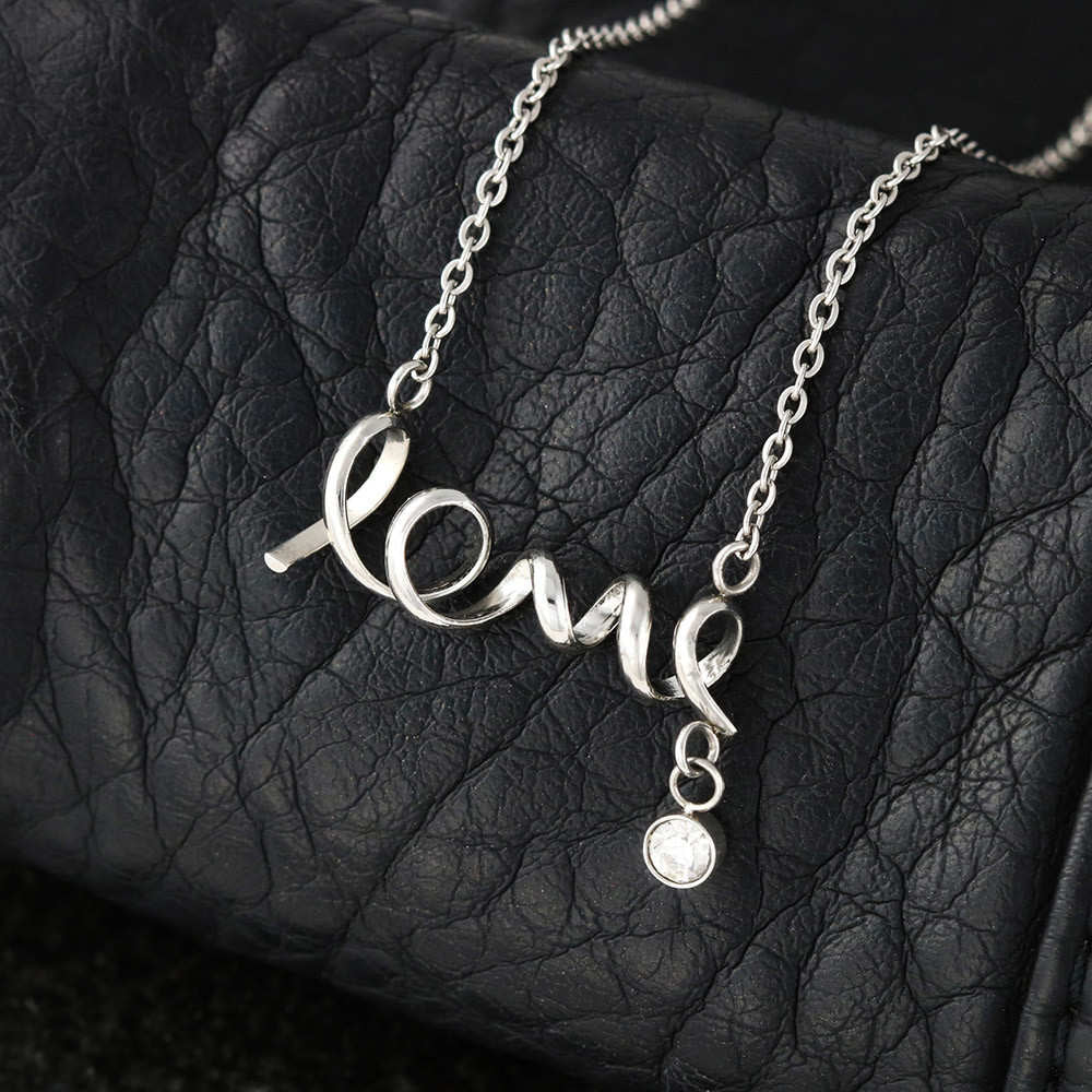 To My Wife Scripted Love Necklace with On Demand Message Card