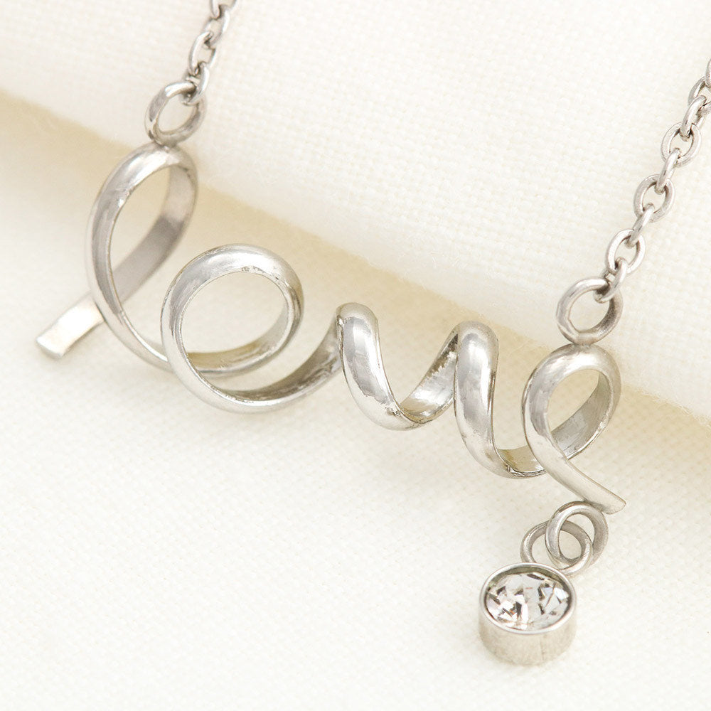 To My Wife Scripted Love Necklace with On Demand Message Card
