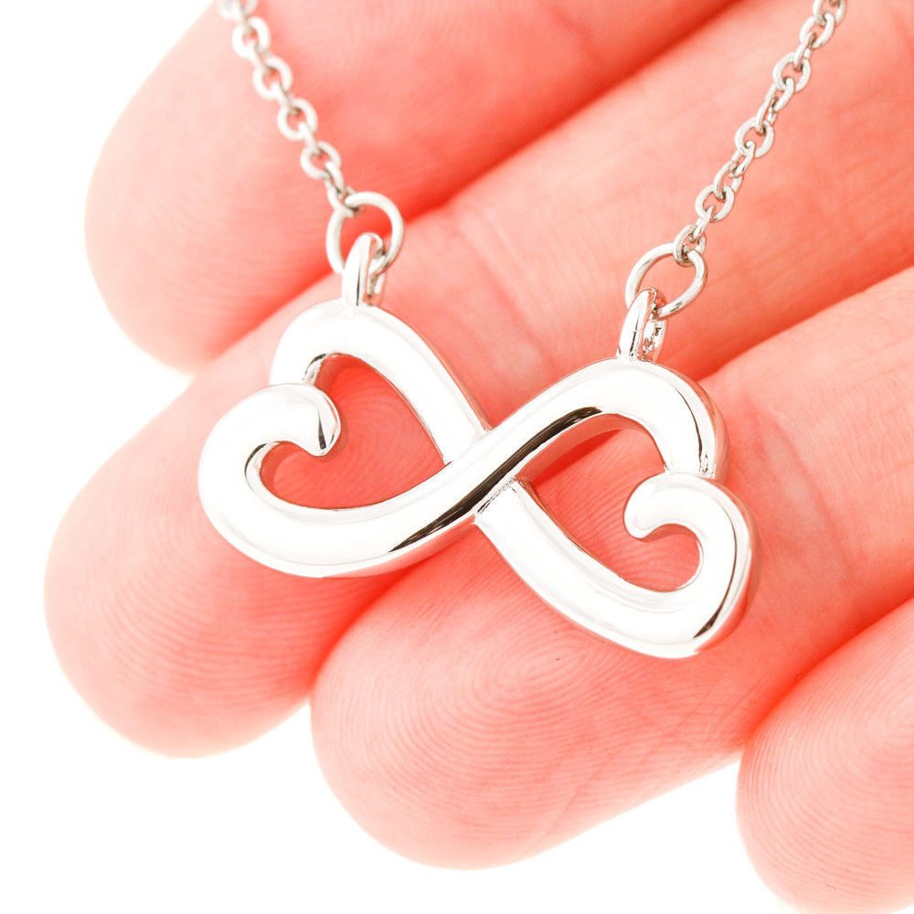 To My Daughter Love Mom, You Make me Smile Infinity Pendant Necklace Message Card