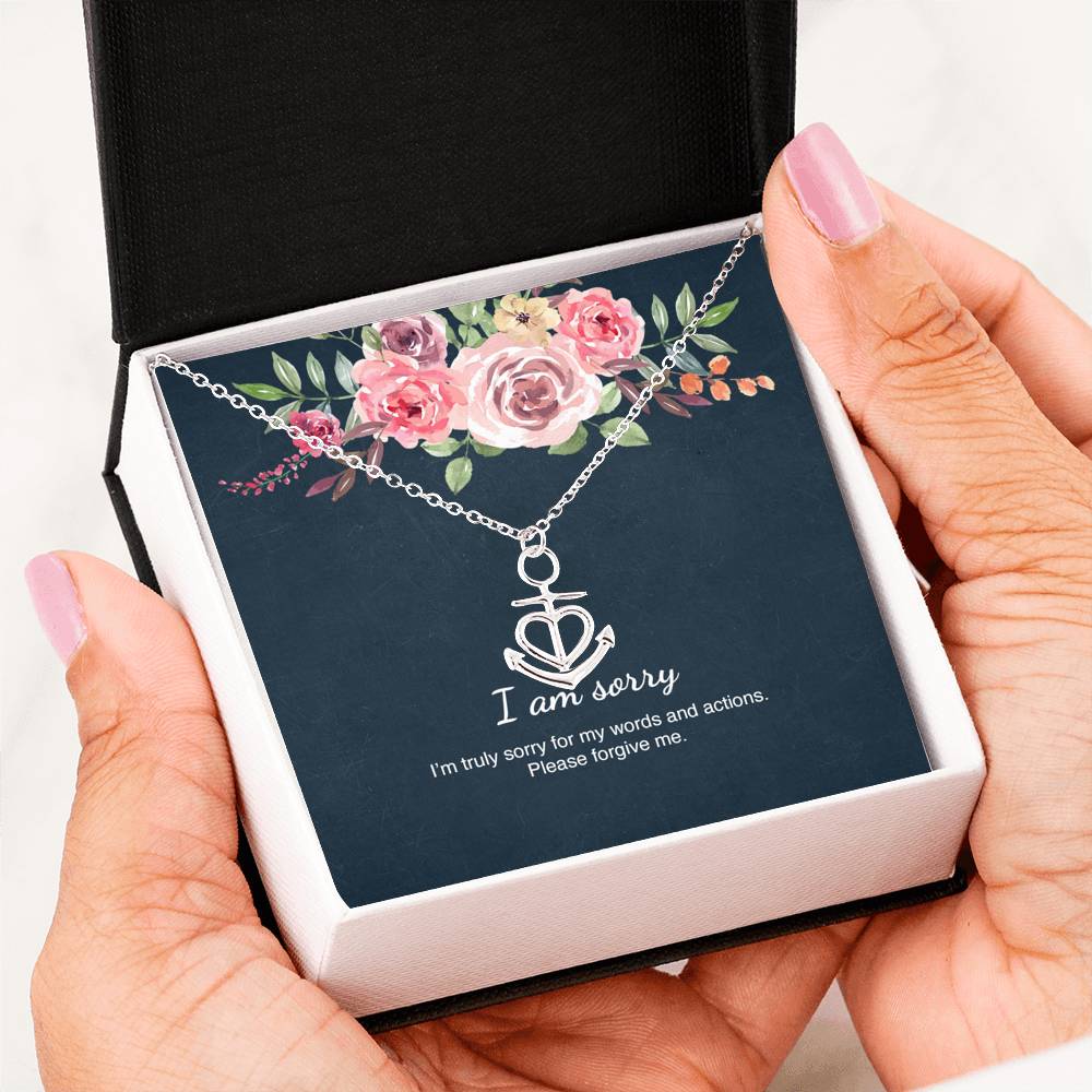 I'm Sorry Gift Apology Gift Necklace For Her - Anchor Necklace Jewelry with Gift Box