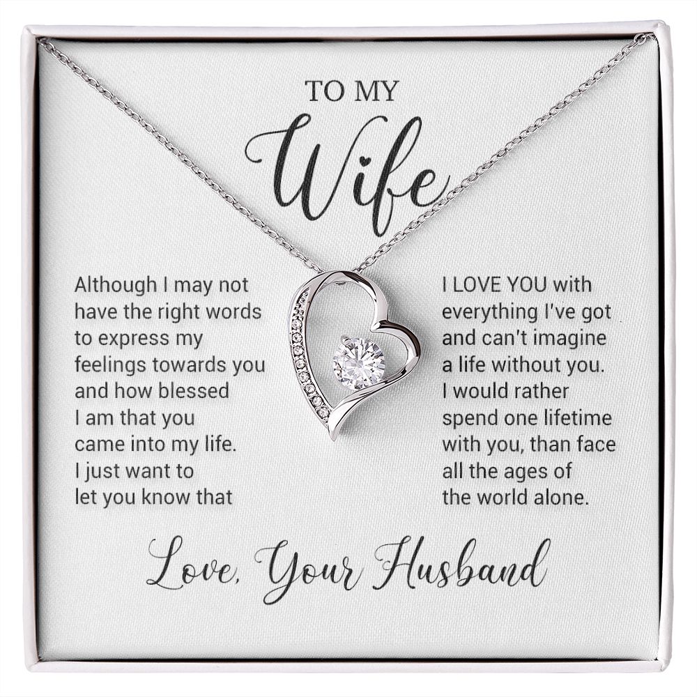 To My Wife Necklace, Wife Husband Necklace, Wife Birthday Gift, Valentine Gift