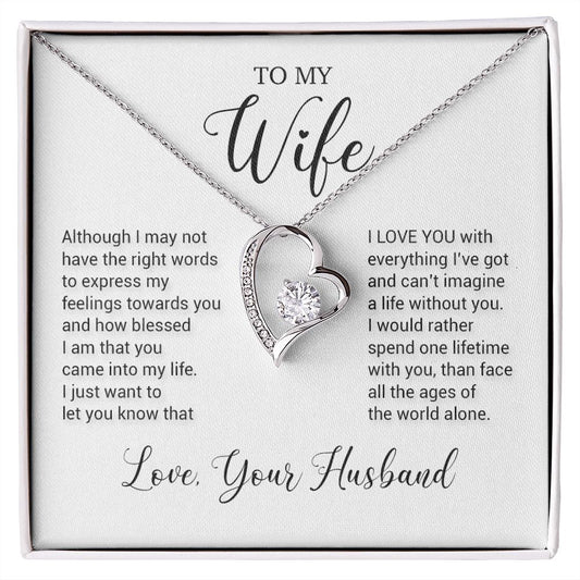 To My Wife Necklace, Wife Husband Necklace, Wife Birthday Gift, Valentine Gift