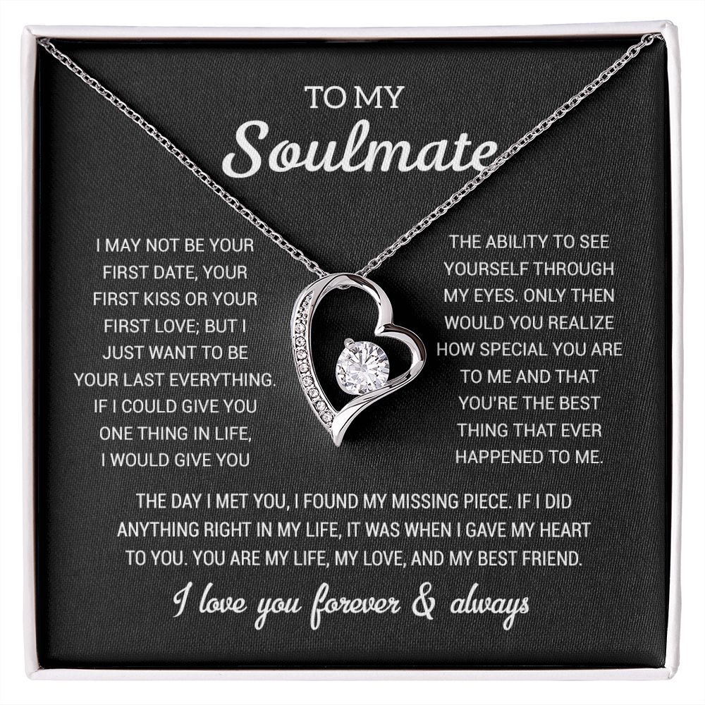 To My Soulmate Gold Necklace Gift, Anniversary Gift For Her, Wife Soulmate Gift