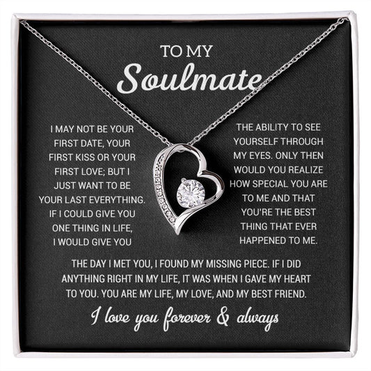 To My Soulmate Gold Necklace Gift, Anniversary Gift For Her, Wife Soulmate Gift