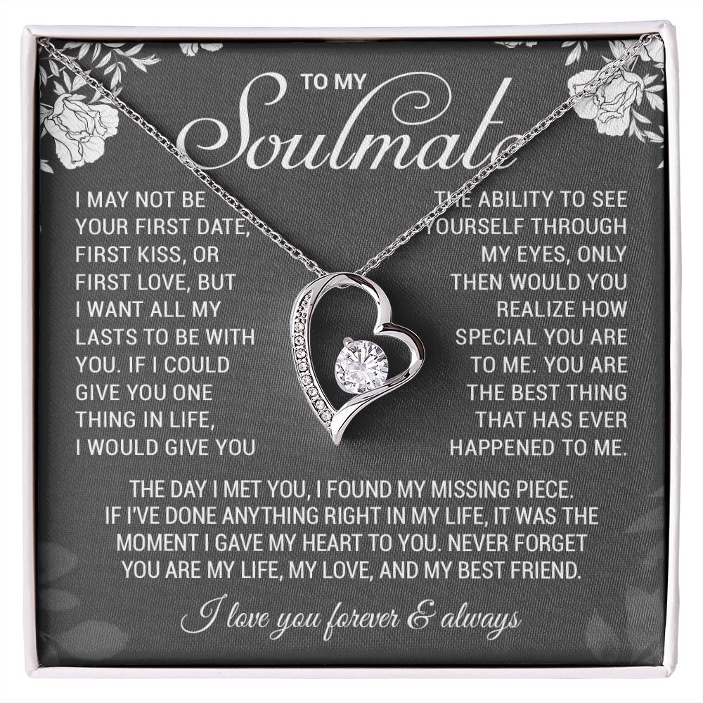 To My Soulmate Necklace, Gift for Wife, Girlfriend, Anniversary Gift, Xmas Gift