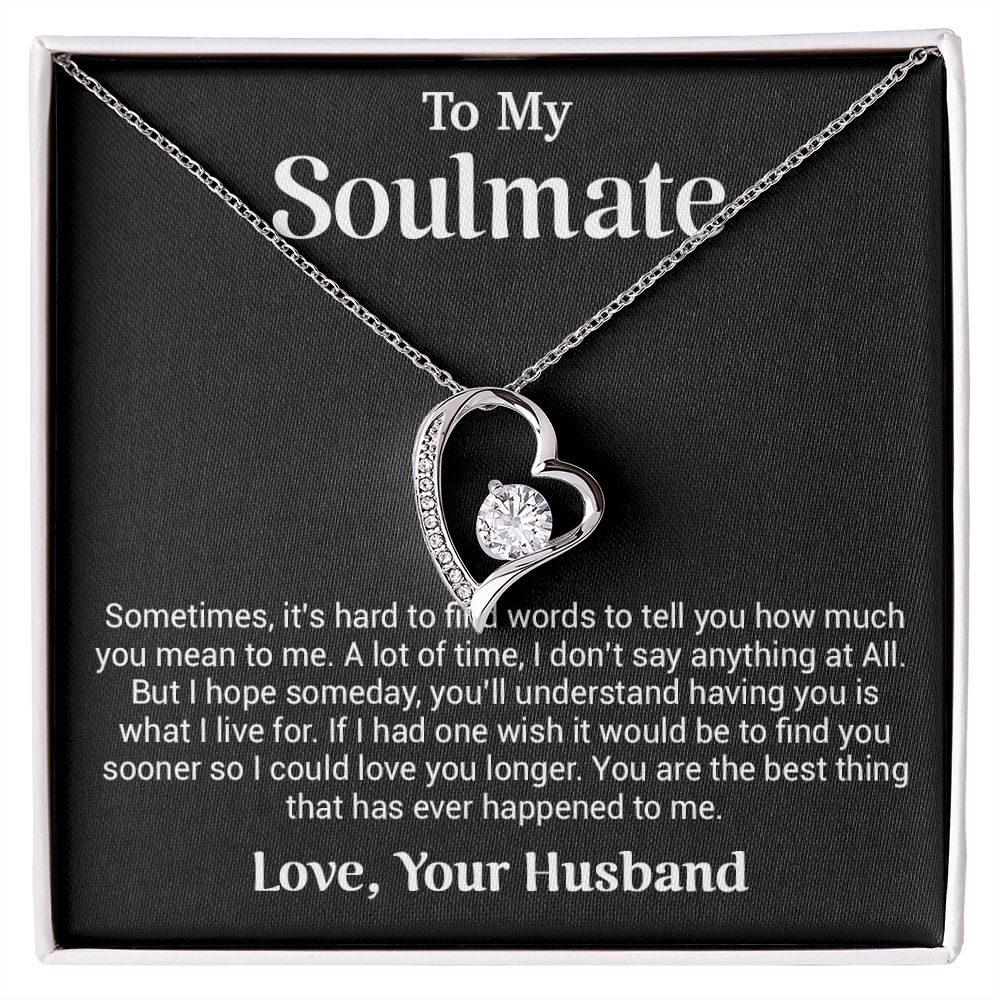 To My Soulmate Gift for Girlfriend, Fiance, Wife Necklace,Valentine Day Gift