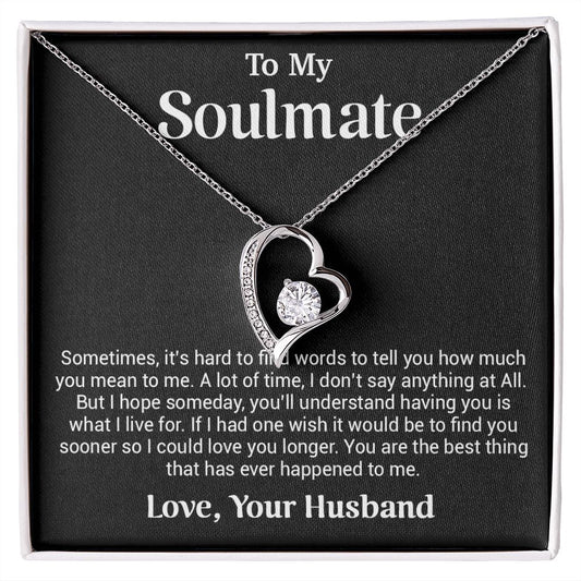 To My Soulmate Gift for Girlfriend, Fiance, Wife Necklace,Valentine Day Gift