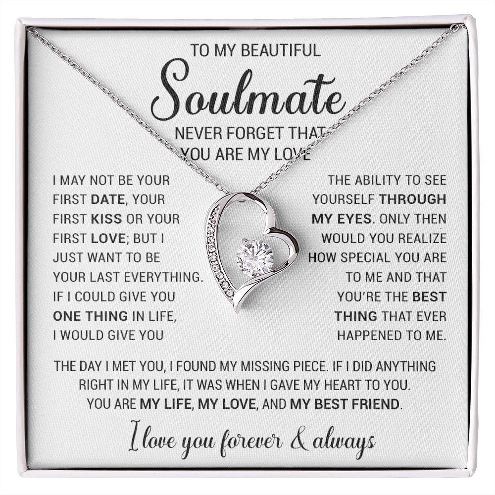 To My Soulmate Necklace Gift For Girlfriend Wife Birthday Gifts Christmas Gifts