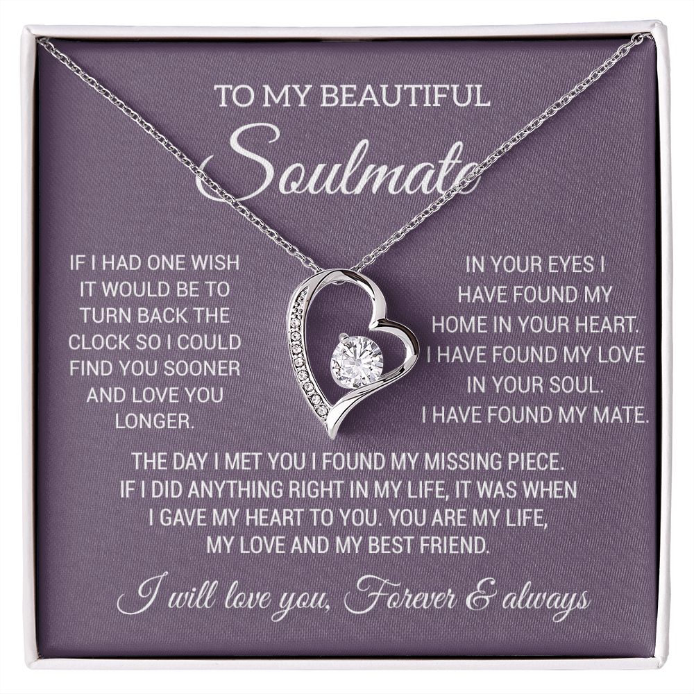 To My Soulmate Necklace, Gift For Wife Girlfriend From Husband, Birthday Gift