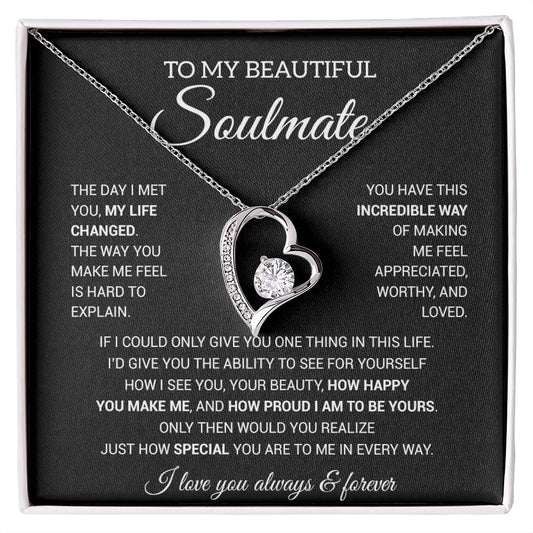 To My Soulmate Necklace, Gift For Wife Girlfriend From Husband, Birthday Gift