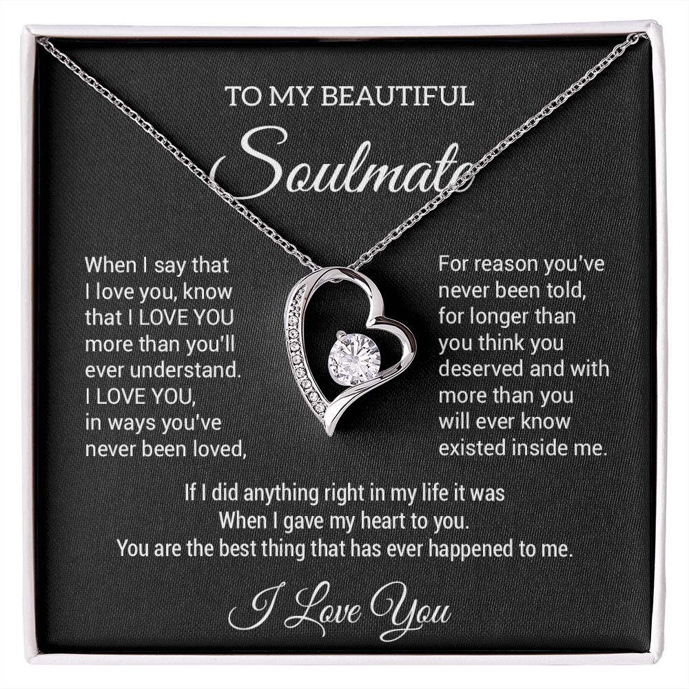 To My Soulmate Necklace, Fiance Necklace, Valentine Day Gift , Gift For Soulmate