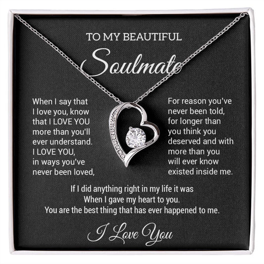 To My Soulmate Necklace, Fiance Necklace, Valentine Day Gift , Gift For Soulmate