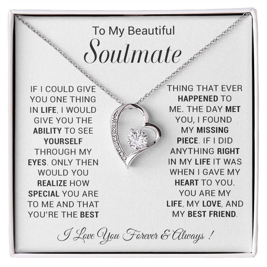 To My Soulmate Necklace, Gift For Wife, Gift from Husband, Valentine Days Gift