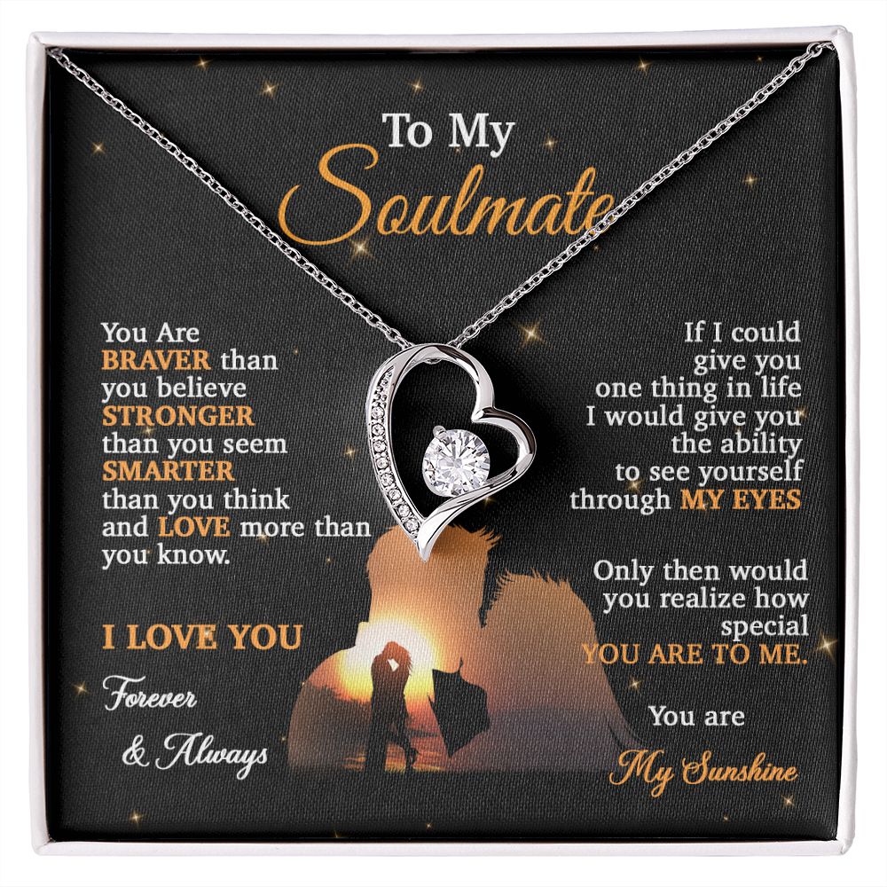 To My Soulmate Necklace, Gift For Wife Girlfriend From Husband, Birthday Gift