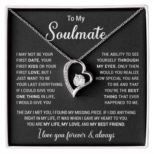 To My Soulmate Necklace, Gift for Wife, Girlfriend, Anniversary Gift, Xmas Gift