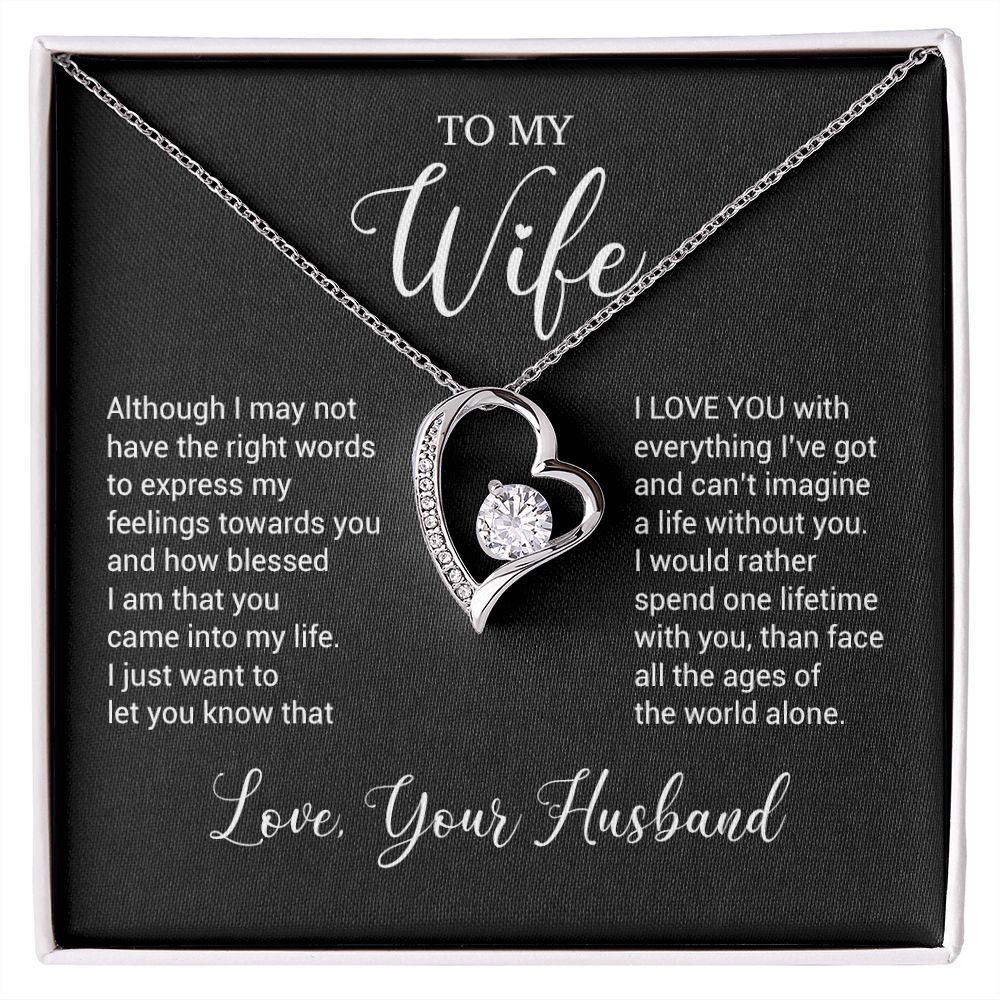 To My Wife Necklace, Wife Husband Necklace, Wife Birthday Gift, Valentine Gift