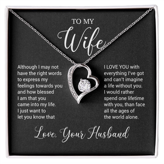 To My Wife Necklace, Wife Husband Necklace, Wife Birthday Gift, Valentine Gift