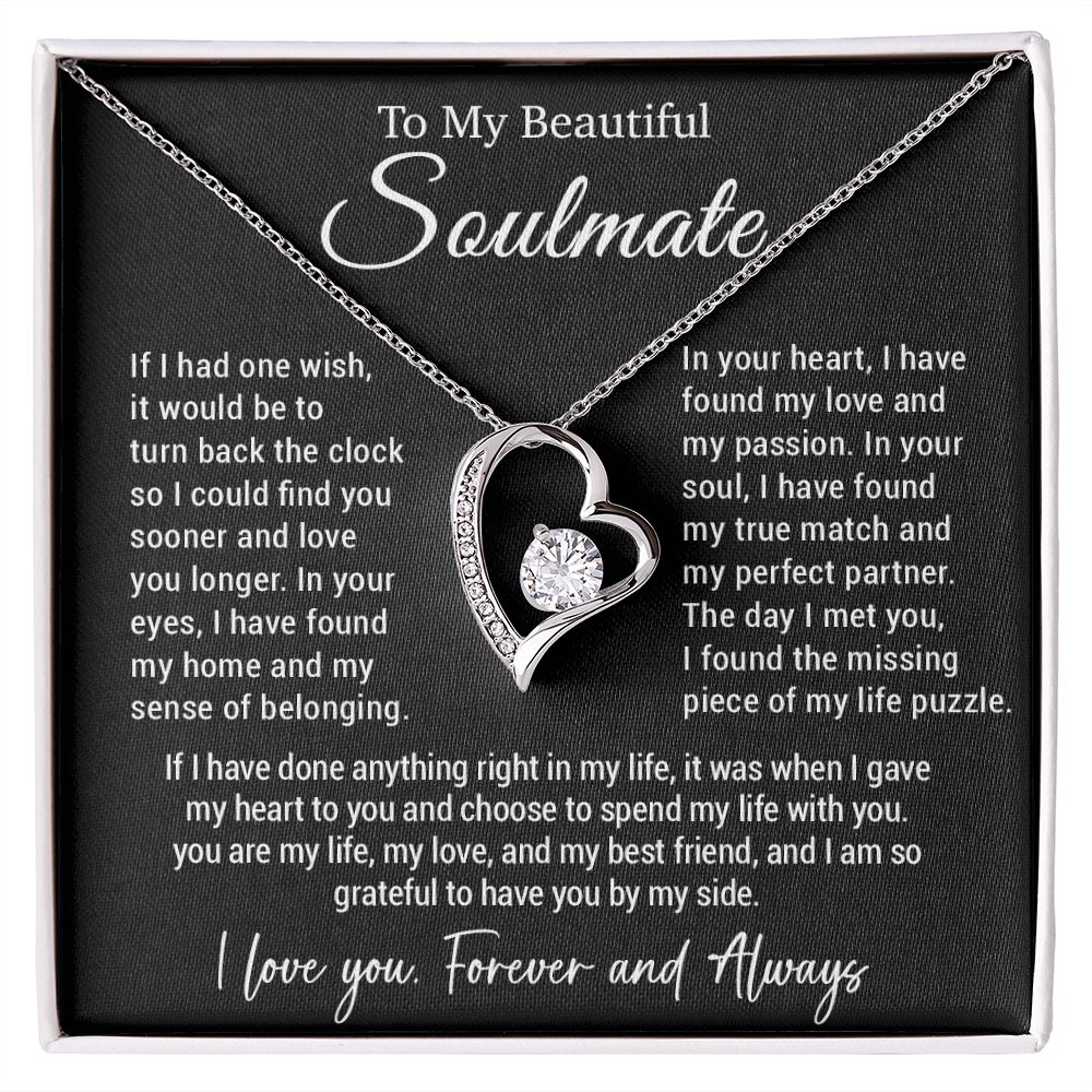 To My Soulmate Necklace, Gift For Wife Girlfriend From Husband, Valentines Day