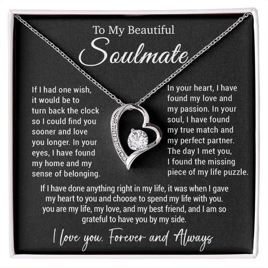 To My Soulmate Necklace, Gift For Wife Girlfriend From Husband, Valentines Day