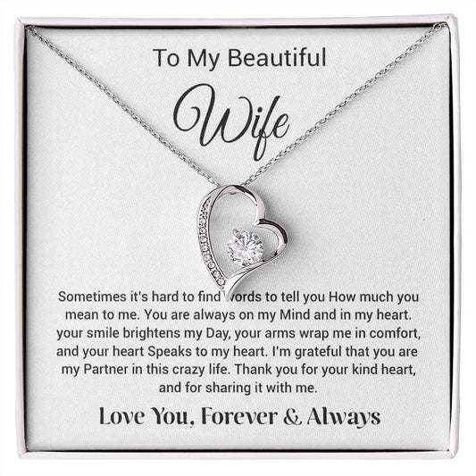To My Wife Necklace, Gift for Wife, Girlfriend, Anniversary Gift, Birthday Gift