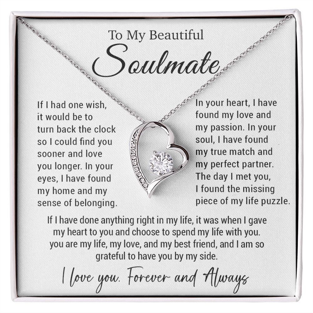 To My Soulmate Necklace, Gift For Wife Girlfriend From Husband, Valentines Day