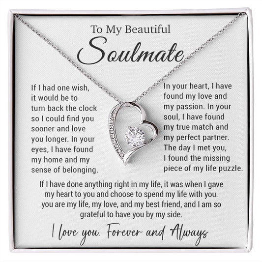 To My Soulmate Necklace, Gift For Wife Girlfriend From Husband, Valentines Day