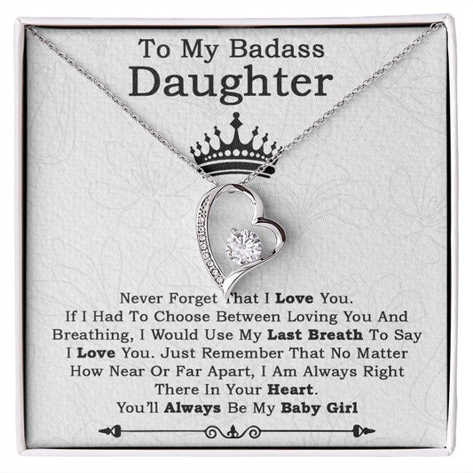 To My Badass Daughter Necklace From Dad, Badass Daughter Necklace Birthday Gift