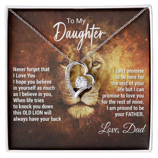 To My Daughter Necklace, Xmas Gift For Daughter From Dad, Daughter Father Lion