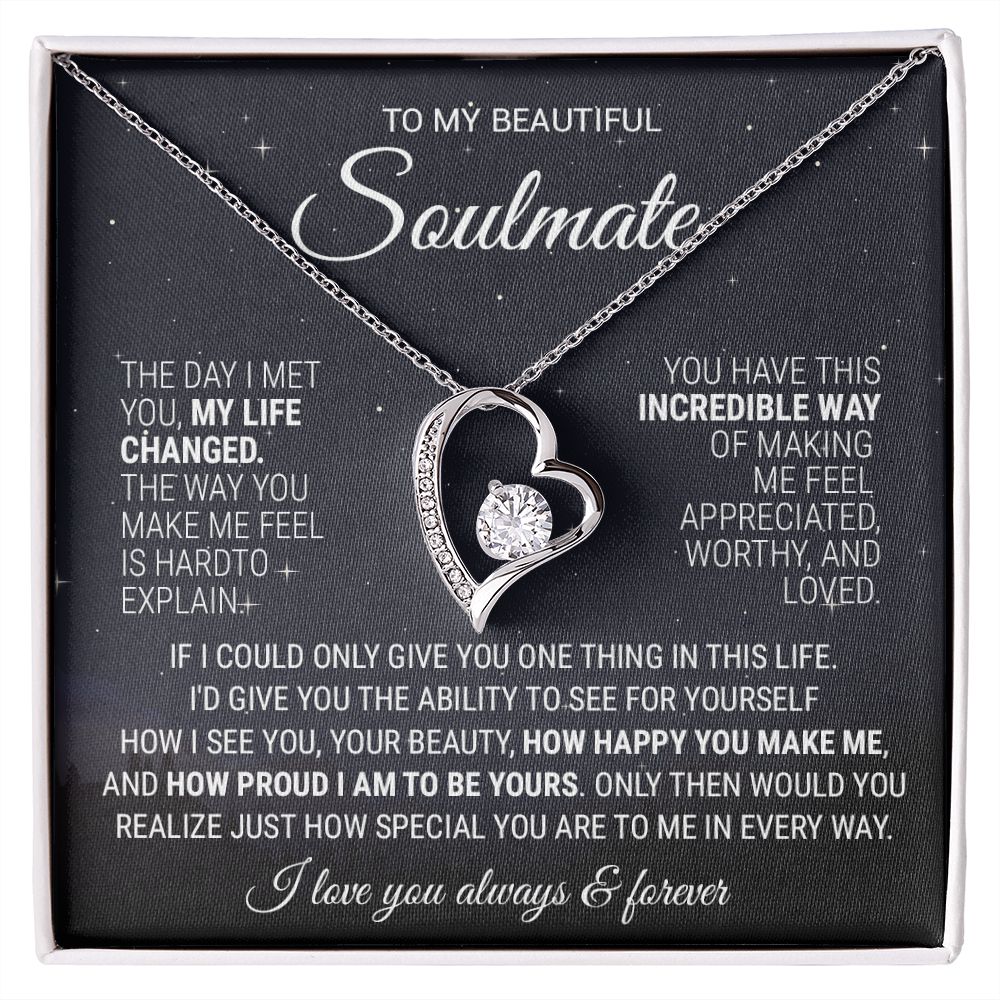 To My Soulmate Necklace, Gift For Wife Girlfriend From Husband, Birthday Gift
