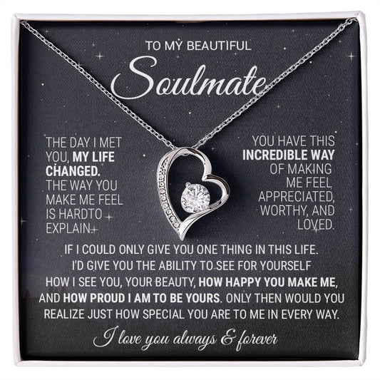 To My Soulmate Necklace, Gift For Wife Girlfriend From Husband, Birthday Gift