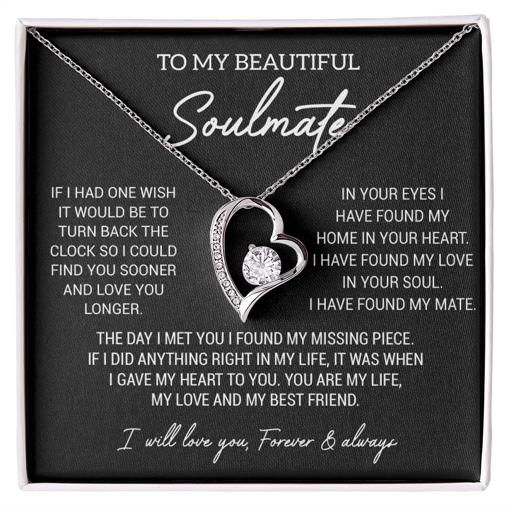 To My Soulmate Necklace, Gift For Wife Girlfriend From Husband, Birthday Gift