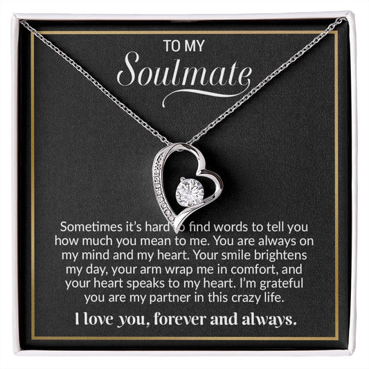To My Soulmate Necklace, Valentine Gift For Her, Gift For Soulmate