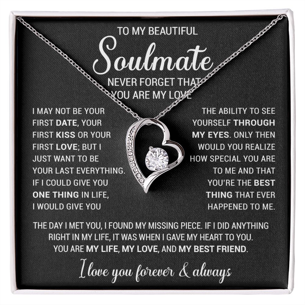 To My Soulmate Necklace Gift For Girlfriend Wife Birthday Gifts Christmas Gifts