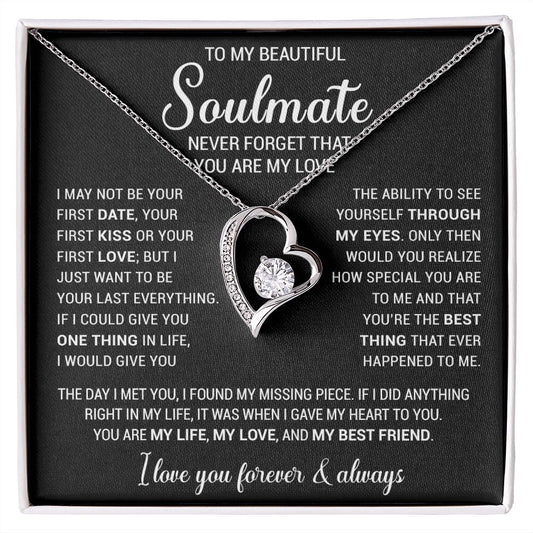 To My Soulmate Necklace Gift For Girlfriend Wife Birthday Gifts Christmas Gifts