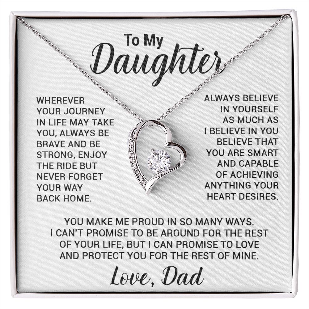 To My Daughter Necklace, Gift For Daughter From Dad, Daughter Father Necklace