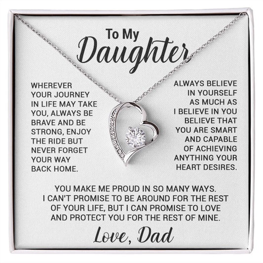 To My Daughter Necklace, Gift For Daughter From Dad, Daughter Father Necklace