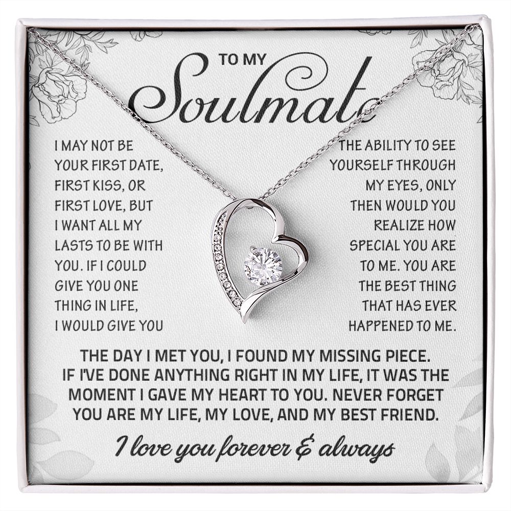 To My Soulmate Necklace, Gift for Wife, Girlfriend, Anniversary Gift, Xmas Gift