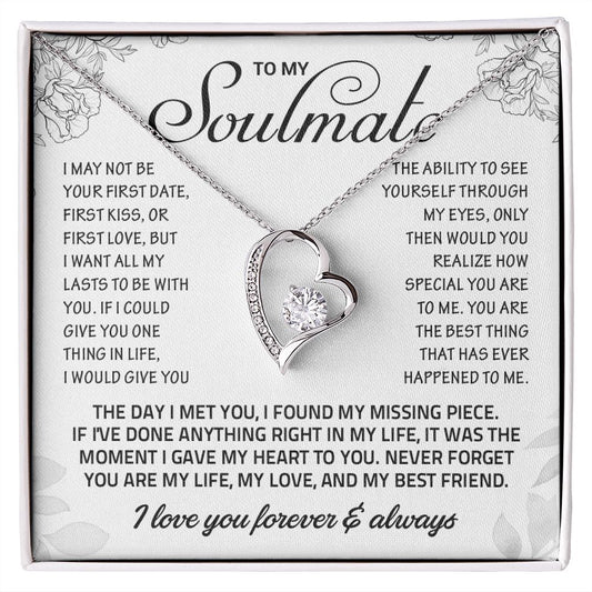 To My Soulmate Necklace, Gift for Wife, Girlfriend, Anniversary Gift, Xmas Gift